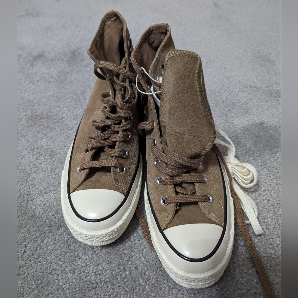 Tan suede converse high tops New without box